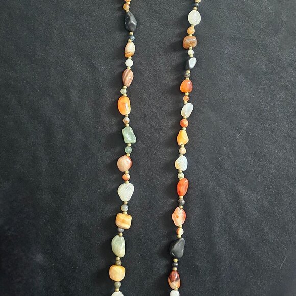 Multicolor Gemstones Beaded Necklace - Picture 6 of 12